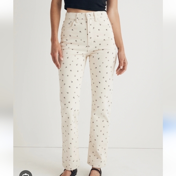 Madewell Perfect Vintage Straight Jean in Daisy Drizzle - Picture 3 of 11